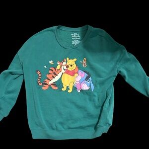 Disney Teal Sweatshirt with Winnie the Pooh and Friends